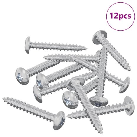 Houtschroeven 12 pcs Zilver M4 x 28 mm Staal 3