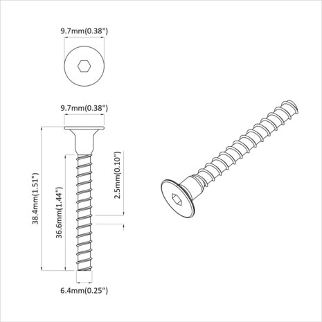 Socket cap head schroef 2 pcs Zwart 7 x 40 mm IJzer 6