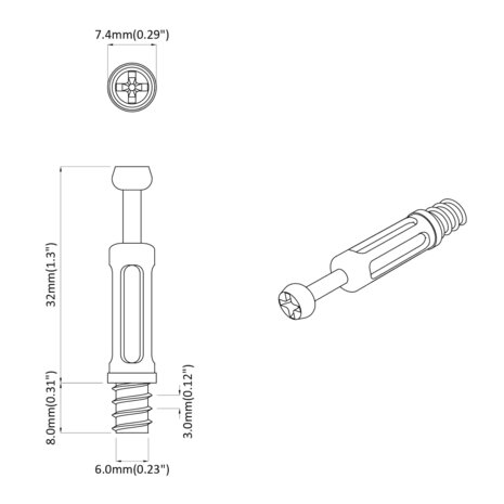 Cam Lock Bout 12 pcs Zilver en Zwart M6 x 40 mm Metaal 6