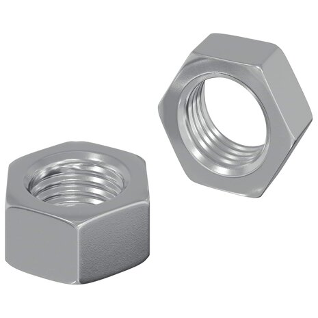 Zeshoekige Moer 2 pcs Zilver M6 Metaal 2