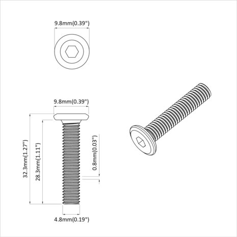 Bout 12 pcs Zilver 5 x 30 mm IJzer 6