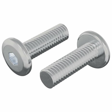 Bout 2 pcs Zilver 8 x 25 mm Staal 2