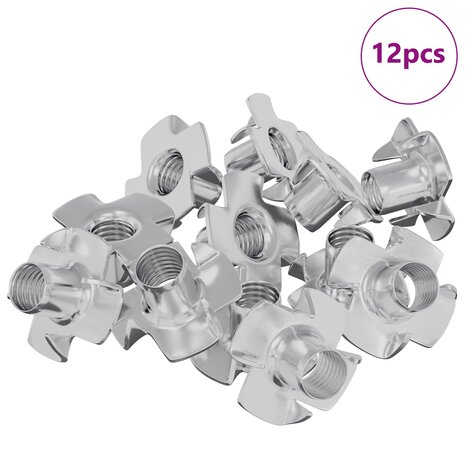 Gestanste T-moer 12 pcs Zilver M6 mm Staal 2