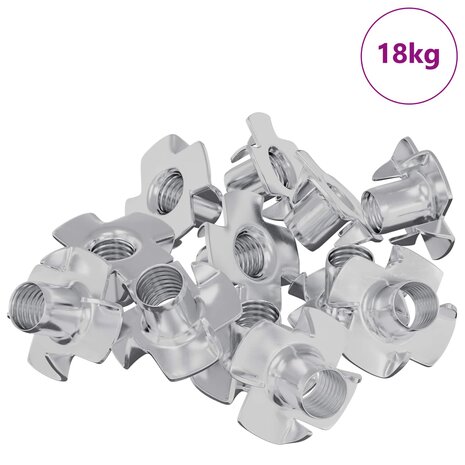 Gestanste T-moer 7200 pcs Zilver M6 mm Staal 2