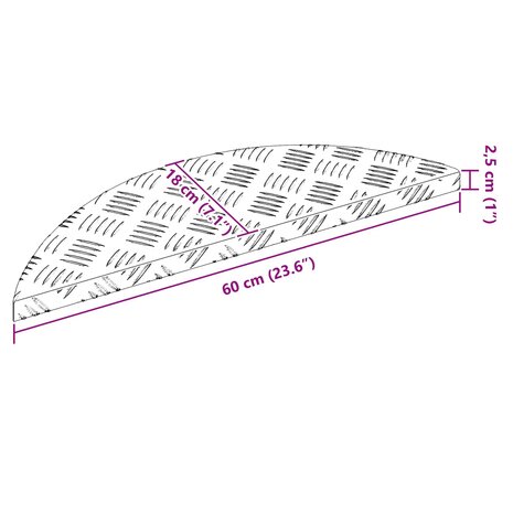 traptreden 5 pcs Zilver 60 x 18 x 2,5 cm Aluminium 7