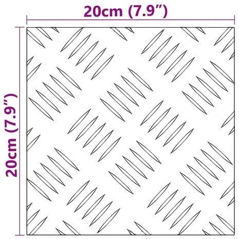 traptreden Vierkant 4 pcs Zilver 20 x 20 cm Aluminium 8
