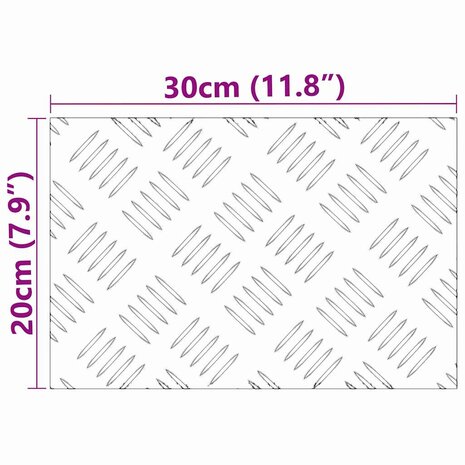 traptreden Rechthoekig 2 pcs Zilver 30 x 20 cm Aluminium 8