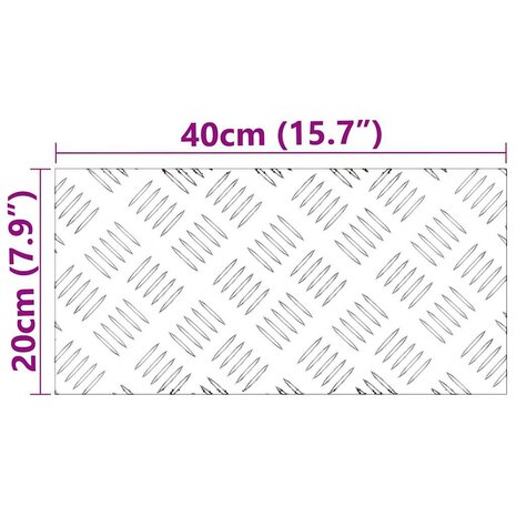 traptreden Rechthoekig 2 pcs Zilver 40 x 20 cm Aluminium 8