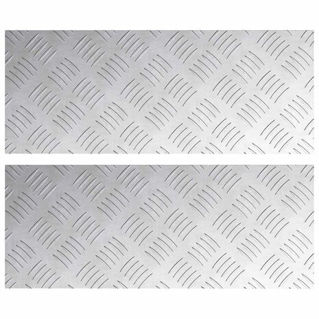 traptreden Rechthoekig 2 pcs Zilver 50 x 20 cm Aluminium 2
