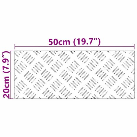 traptreden Rechthoekig 4 pcs Zilver 50 x 20 cm Aluminium 8