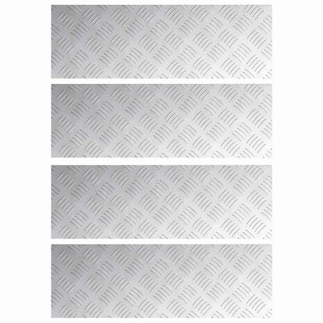 traptreden Rechthoekig 4 pcs Zilver 60 x 20 cm Aluminium 2