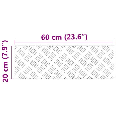 traptreden Rechthoekig 2 pcs Zilver 60 x 20 cm Aluminium 8