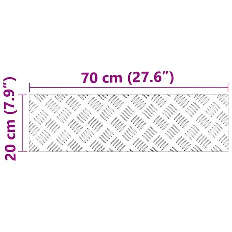 traptreden Rechthoekig 2 pcs Zilver 70 x 20 cm Aluminium 8