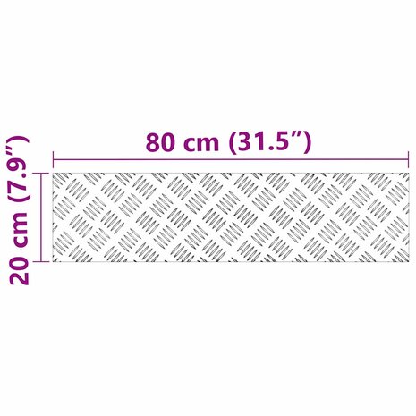traptreden Rechthoekig 2 pcs Zilver 80 x 20 cm Aluminium 8