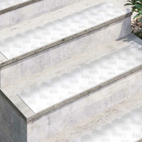 traptreden Rechthoekig 2 pcs Zilver 90 x 20 cm Aluminium 3