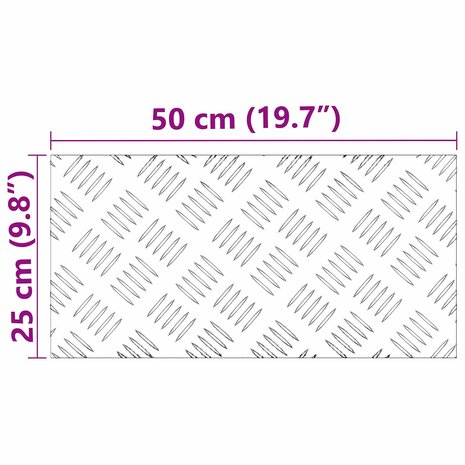 traptreden Rechthoekig 4 pcs Zilver 50 x 25 cm Aluminium 6