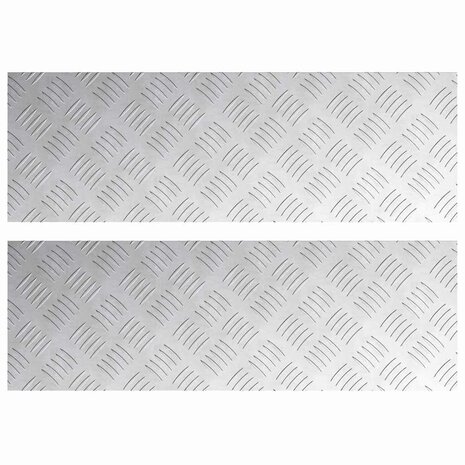 traptreden Rechthoekig 2 pcs Zilver 75 x 25 cm Aluminium 2