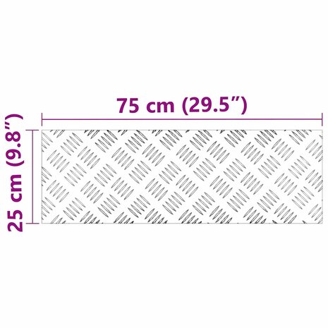 traptreden Rechthoekig 2 pcs Zilver 75 x 25 cm Aluminium 8