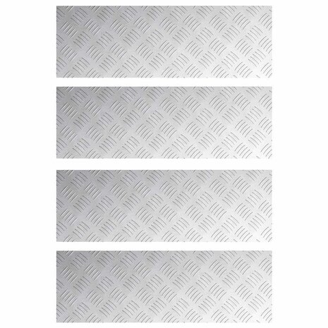 traptreden Rechthoekig 4 pcs Zilver 75 x 25 cm Aluminium 2