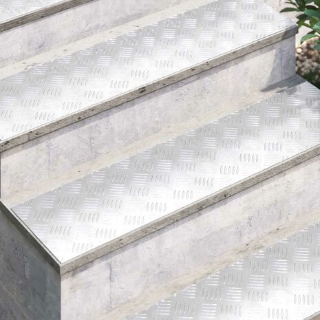 traptreden Rechthoekig 2 pcs Zilver 100 x 25 cm Aluminium 3