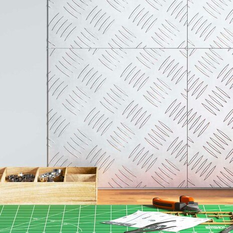 traptreden Vierkant 4 pcs Zilver 30 x 30 cm Aluminium 1