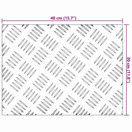 traptreden Rechthoekig 2 pcs Zilver 40 x 30 cm Aluminium 6