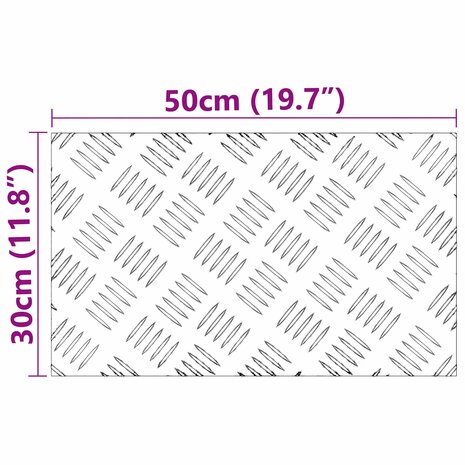 traptreden Rechthoekig 4 pcs Zilver 50 x 30 cm Aluminium 6