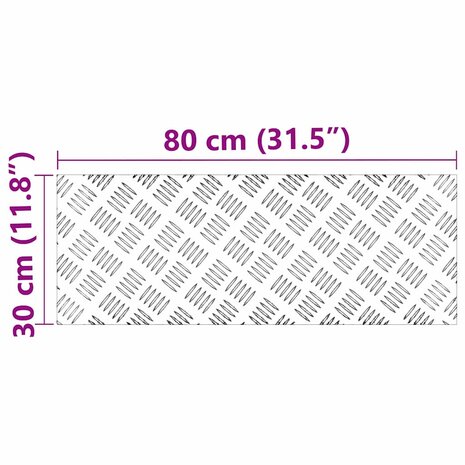traptreden Rechthoekig 2 pcs Zilver 80 x 30 cm Aluminium 8
