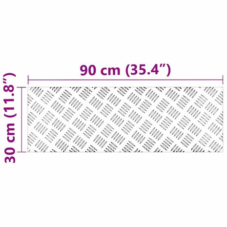traptreden Rechthoekig 4 pcs Zilver 90 x 30 cm Aluminium 8