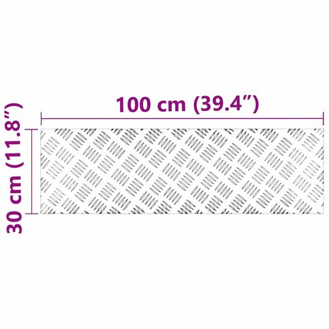 traptreden Rechthoekig 2 pcs Zilver 100 x 30 cm Aluminium 8