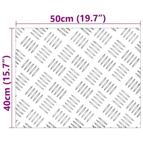 traptreden Rechthoekig 2 pcs Zilver 50 x 40 cm Aluminium 8