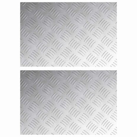traptreden Rechthoekig 2 pcs Zilver 60 x 40 cm Aluminium 2