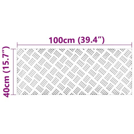 traptreden Rechthoekig 2 pcs Zilver 100 x 40 cm Aluminium 7
