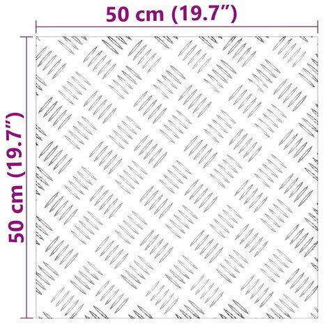 traptreden Vierkant 4 pcs Zilver 50 x 50 cm Aluminium 8