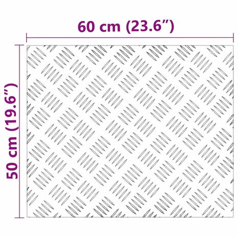 traptreden Rechthoekig 2 pcs Zilver 60 x 50 cm Aluminium 8