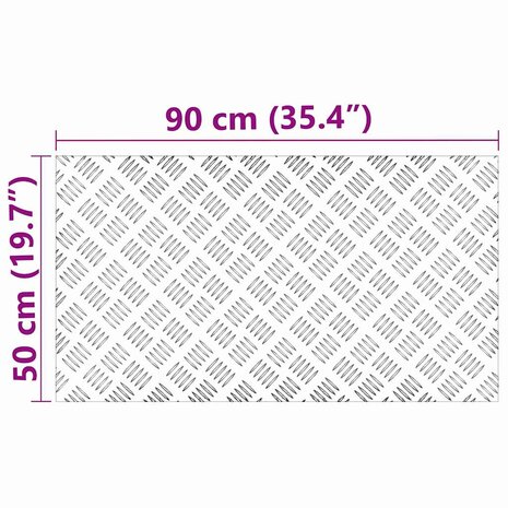 traptreden Rechthoekig 2 pcs Zilver 90 x 50 cm Aluminium 8