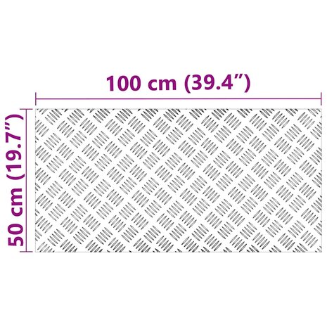 traptreden Rechthoekig 2 pcs Zilver 100 x 50 cm Aluminium 6