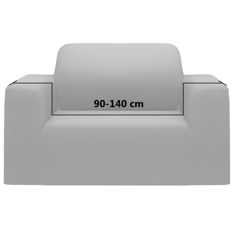 Stretch meubelhoes voor bank grijs polyester jersey 6