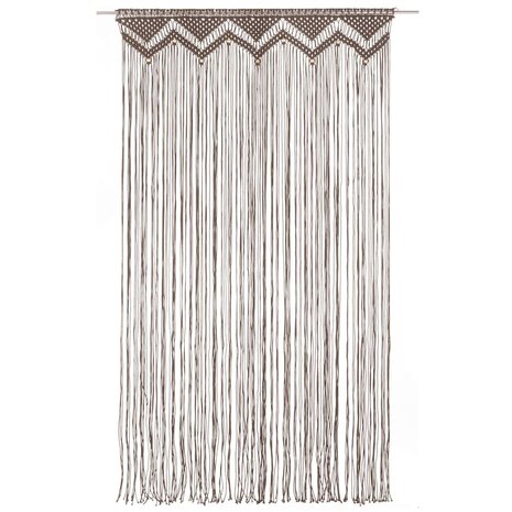 Gordijn macram&eacute; 140x240 cm katoen taupe 3