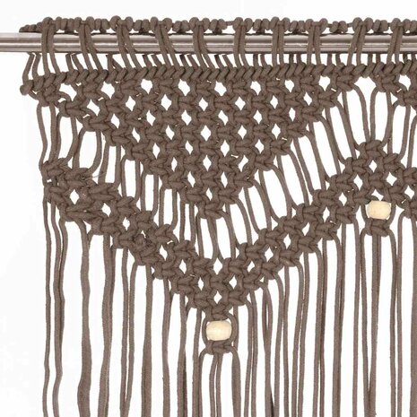 Gordijn macram&eacute; 140x240 cm katoen taupe 4