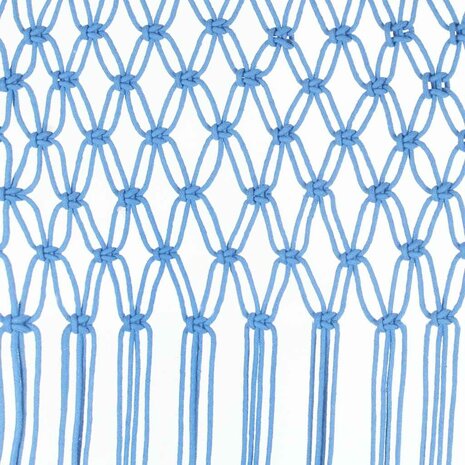 Gordijn macram&eacute; 140x240 cm katoen blauw 5
