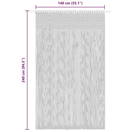 Gordijn macram&eacute; 140x240 cm katoen blauw 6