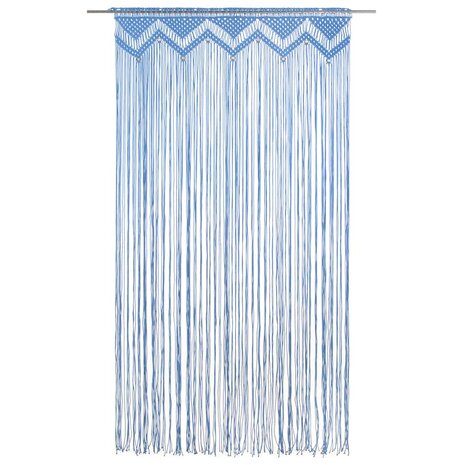 Gordijn macram&eacute; 140x240 cm katoen blauw 3