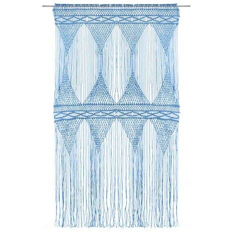 Gordijn macram&eacute; 140x240 cm katoen blauw 2
