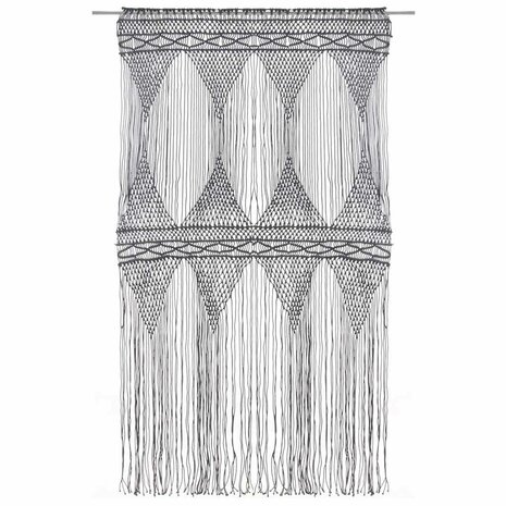 Gordijn macram&eacute; 140x240 cm katoen antraciet 3