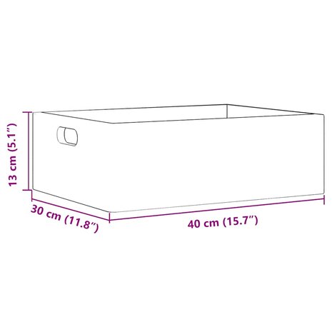Houten kist met handvatten 40x30x13 cm massief grenenhout zwart 8