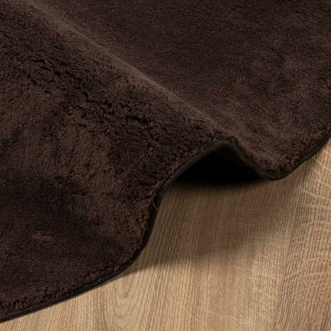 Vloerkleed Rond HUARTE Bruin &Oslash; 100 CM Polyester 6