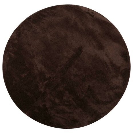 Vloerkleed Rond HUARTE Bruin &Oslash; 160 CM Polyester 2