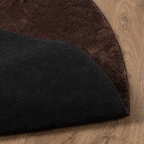 Vloerkleed Rond HUARTE Bruin &Oslash; 160 CM Polyester 3