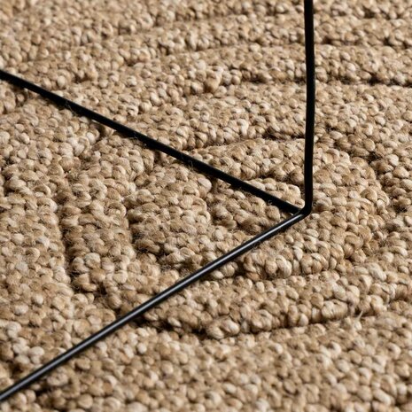 Vloerkleed Rond Moir&eacute; AGIRA Naturel &Oslash; 120 CM Polyester 5
